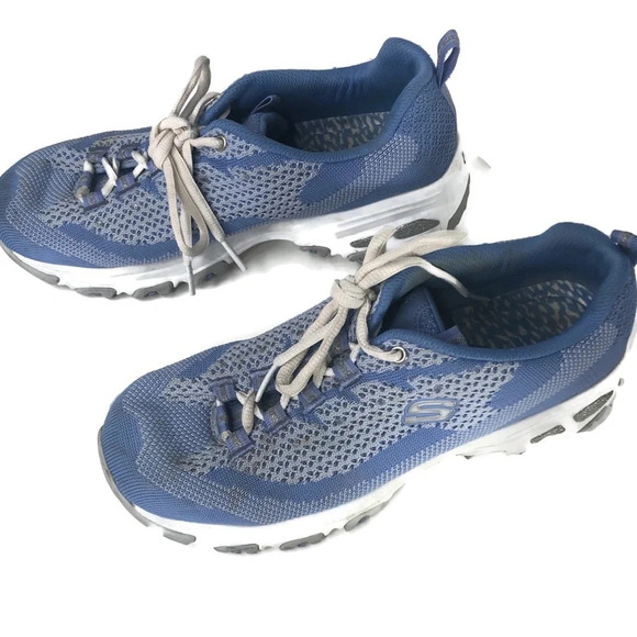 Skechers D’Lites athlete shoes.  Size 7 blue/white - Picture 2 of 6